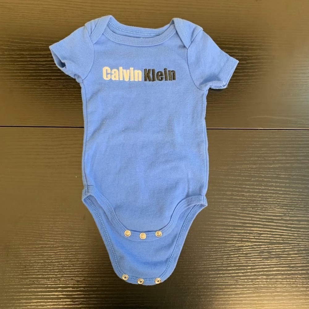 Calvin Klein Blue Embroidered‎ One Piece Bodysuit Baby 3/6 Months